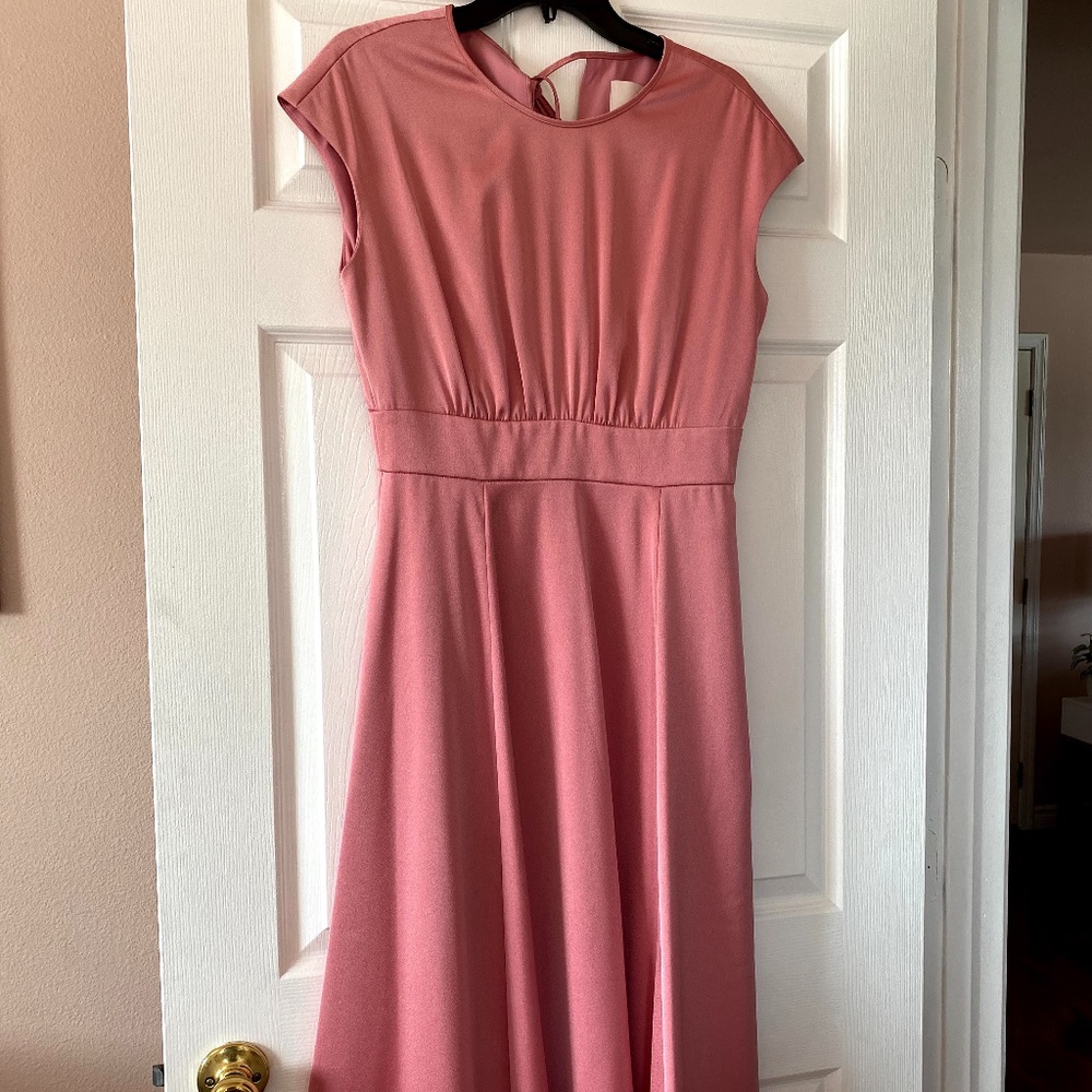 NWT Julia Crepe Satin Midi Dress